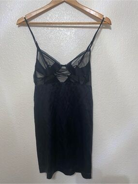 La Perla Black Satin and Lace Chemise
